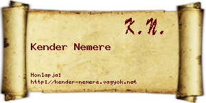 Kender Nemere névjegykártya
